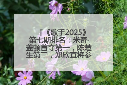 《歌手2025》第七期排名：米奇·盖顿首夺第一，陈楚生第二，郑欣宜将参加下一轮张榜赛