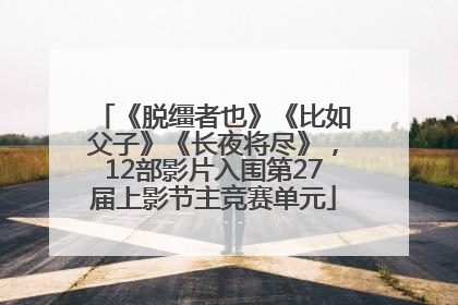 《脱缰者也》《比如父子》《长夜将尽》，12部影片入围第27届上影节主竞赛单元