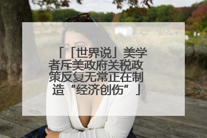 「世界说」美学者斥美政府关税政策反复无常正在制造“经济创伤”