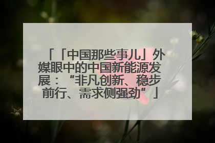 「中国那些事儿」外媒眼中的中国新能源发展：“非凡创新、稳步前行、需求侧强劲”