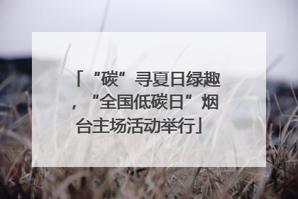 “碳”寻夏日绿趣，“全国低碳日”烟台主场活动举行