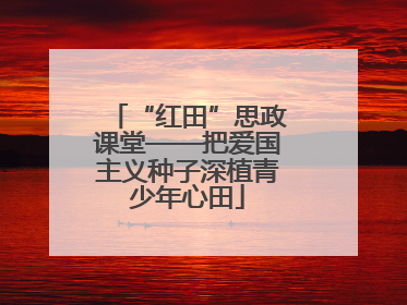 “红田”思政课堂——把爱国主义种子深植青少年心田