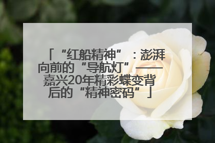 “红船精神”：澎湃向前的“导航灯”——嘉兴20年精彩蝶变背后的“精神密码”