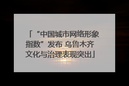 “中国城市网络形象指数”发布 乌鲁木齐文化与治理表现突出