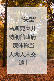 “失望”马斯克离开特朗普政府 媒体称当天两人未交谈