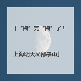 “梅”完“梅”了！上海明天局部暴雨