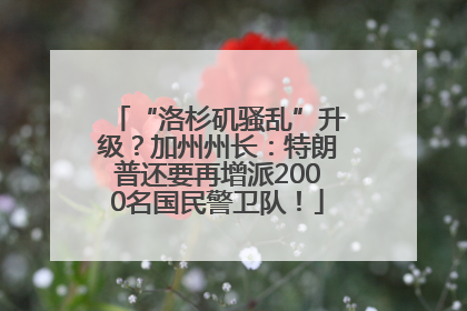 “洛杉矶骚乱”升级？加州州长：特朗普还要再增派2000名国民警卫队！
