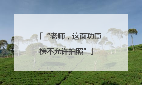 “老师，这面功臣榜不允许拍照”