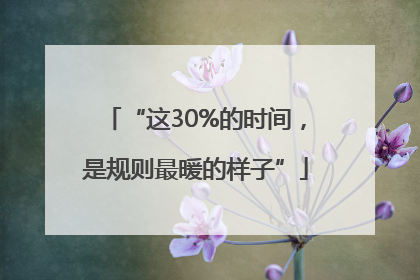 “这30%的时间，是规则最暖的样子”