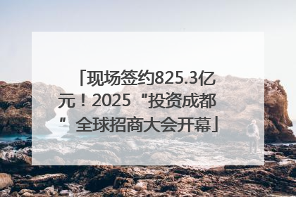 现场签约825.3亿元！2025“投资成都”全球招商大会开幕
