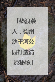 热浪袭人，德州沙王河公园打造清凉秘境