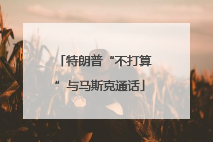 特朗普“不打算”与马斯克通话