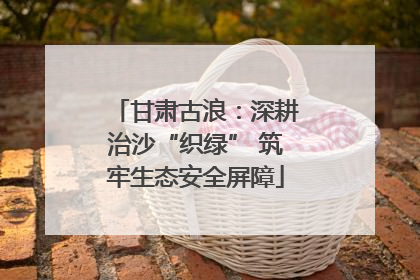 甘肃古浪：深耕治沙“织绿” 筑牢生态安全屏障