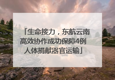 生命接力，东航云南高效协作成功保障4例人体捐献器官运输