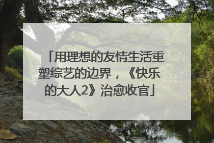 用理想的友情生活重塑综艺的边界，《快乐的大人2》治愈收官