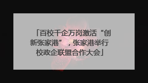百校千企万岗激活“创新张家港”，张家港举行校政企联盟合作大会