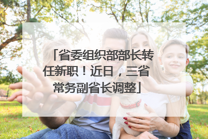 省委组织部部长转任新职！近日，三省常务副省长调整