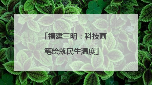 福建三明：科技画笔绘就民生温度