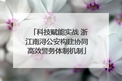 科技赋能实战 浙江南浔公安构建协同高效警务体制机制
