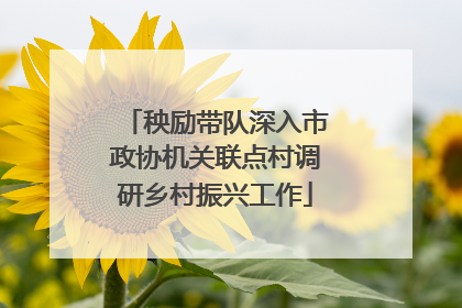秧励带队深入市政协机关联点村调研乡村振兴工作