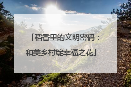 稻香里的文明密码：和美乡村绽幸福之花