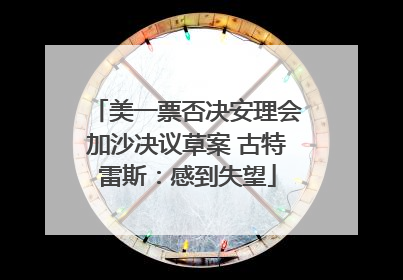 美一票否决安理会加沙决议草案 古特雷斯：感到失望