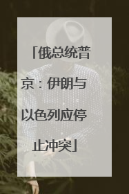 俄总统普京：伊朗与以色列应停止冲突