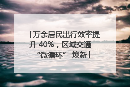 万余居民出行效率提升 40%，区域交通 “微循环” 焕新