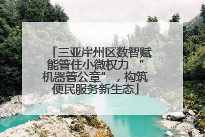 三亚崖州区数智赋能管住小微权力 “机器管公章”，构筑便民服务新生态