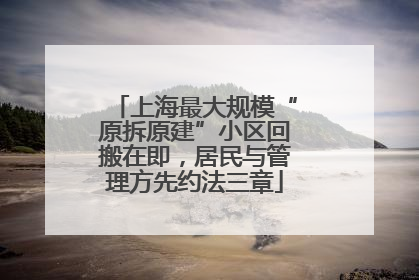 上海最大规模“原拆原建”小区回搬在即，居民与管理方先约法三章