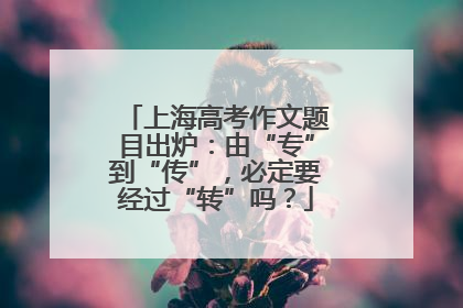 上海高考作文题目出炉：由“专”到“传”，必定要经过“转”吗？