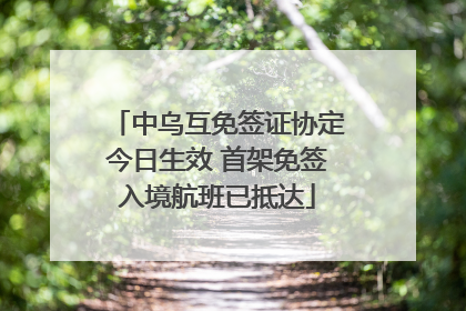 中乌互免签证协定今日生效 首架免签入境航班已抵达