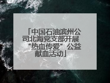 中国石油滨州公司北海党支部开展“热血传爱”公益献血活动
