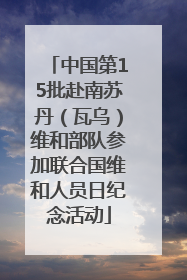 中国第15批赴南苏丹（瓦乌）维和部队参加联合国维和人员日纪念活动