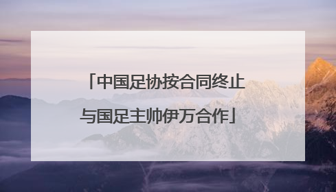 中国足协按合同终止与国足主帅伊万合作
