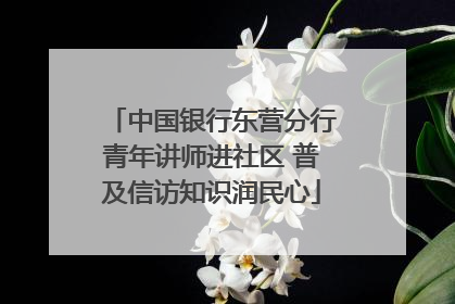 中国银行东营分行青年讲师进社区 普及信访知识润民心