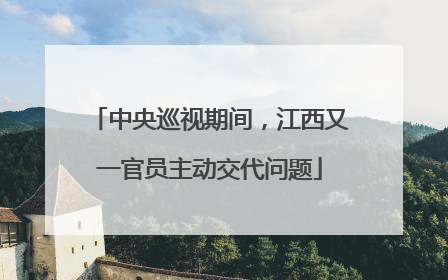 中央巡视期间，江西又一官员主动交代问题