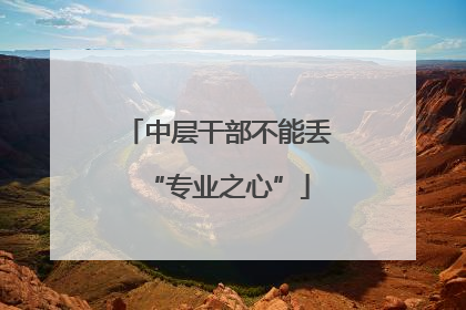 中层干部不能丢“专业之心”