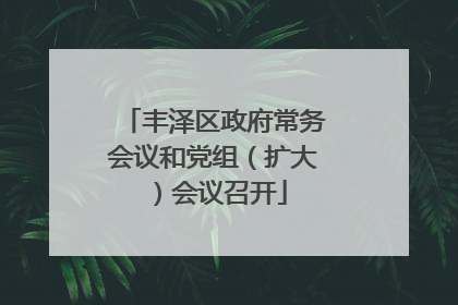 丰泽区政府常务会议和党组（扩大）会议召开