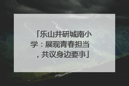 乐山井研城南小学：展现青春担当，共议身边要事
