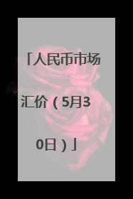 人民币市场汇价（5月30日）