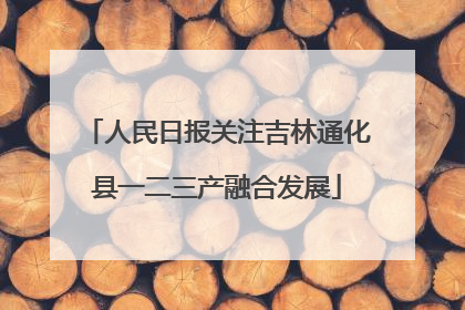 人民日报关注吉林通化县一二三产融合发展