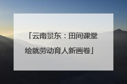 云南景东：田间课堂绘就劳动育人新画卷