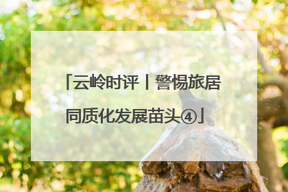 云岭时评丨警惕旅居同质化发展苗头④