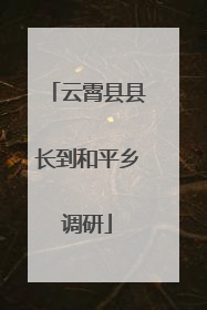 云霄县县长到和平乡调研