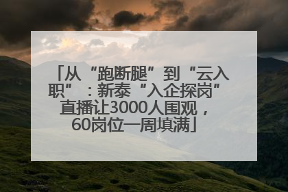 从“跑断腿”到“云入职”：新泰“入企探岗”直播让3000人围观，60岗位一周填满