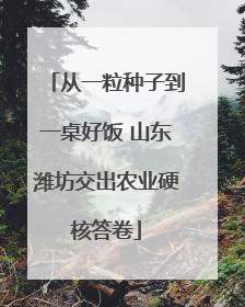 从一粒种子到一桌好饭 山东潍坊交出农业硬核答卷
