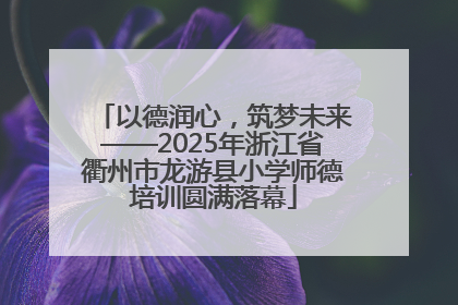 以德润心，筑梦未来——2025年浙江省衢州市龙游县小学师德培训圆满落幕