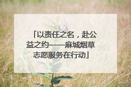 以责任之名，赴公益之约——麻城烟草志愿服务在行动