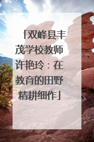 双峰县丰茂学校教师许艳玲：在教育的田野精耕细作